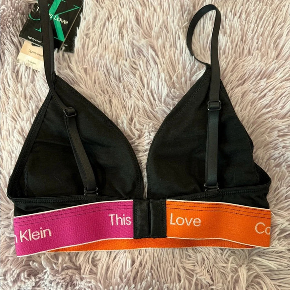 Calvin Klein Pride This Is Love Colorblock Lightly Lined Triangle Bralette XS - Picture 7 of 10